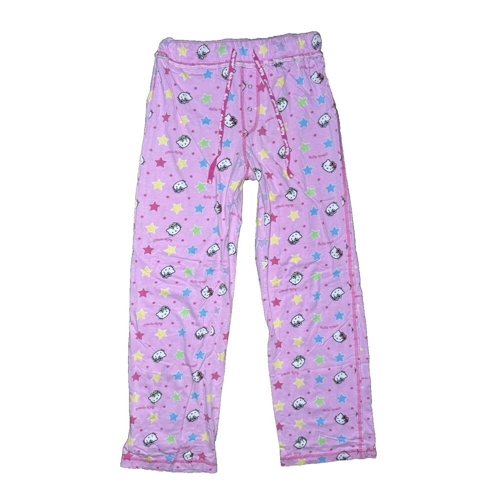 2005 Sanrio Hello Kitty Star Y2K Cyber Punk Scene Mall Goth Cotton Pajama Pant L